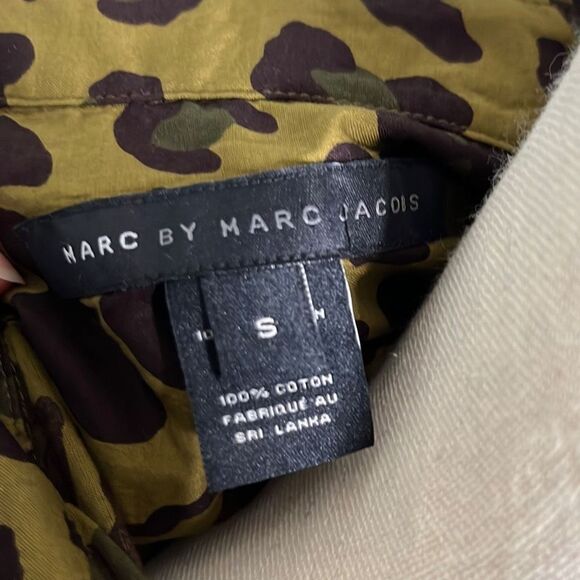 Marc by Marc Jacobs Mens Casual Button Down Shirt Pantherl Print Green Small - Picture 9 of 11